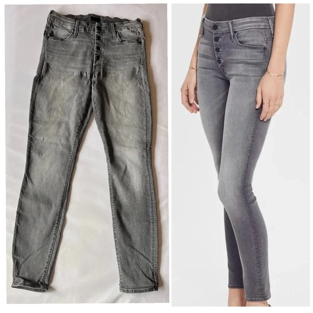 MOTHER | The Pixie - Supermoon - Grey Cropped Skinny Jeans Women’s Size 30 - Picture 1 of 9
